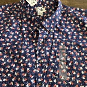 Men's Black HB DXL 5XL Big And Tall Short Sleeve Button Down Shirt